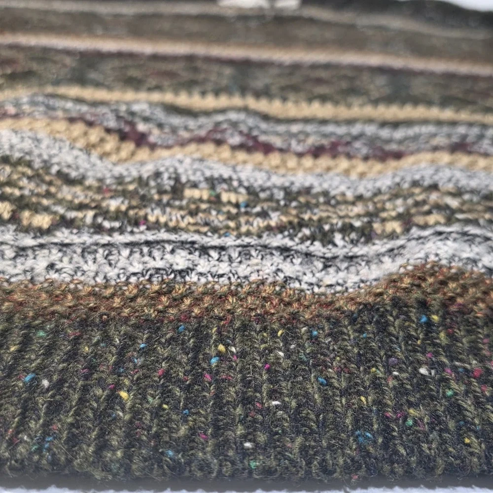 Vintage Prima Magalia Knit Sweater Mens L Brown Wool Blend Crew Neck Coogi Style